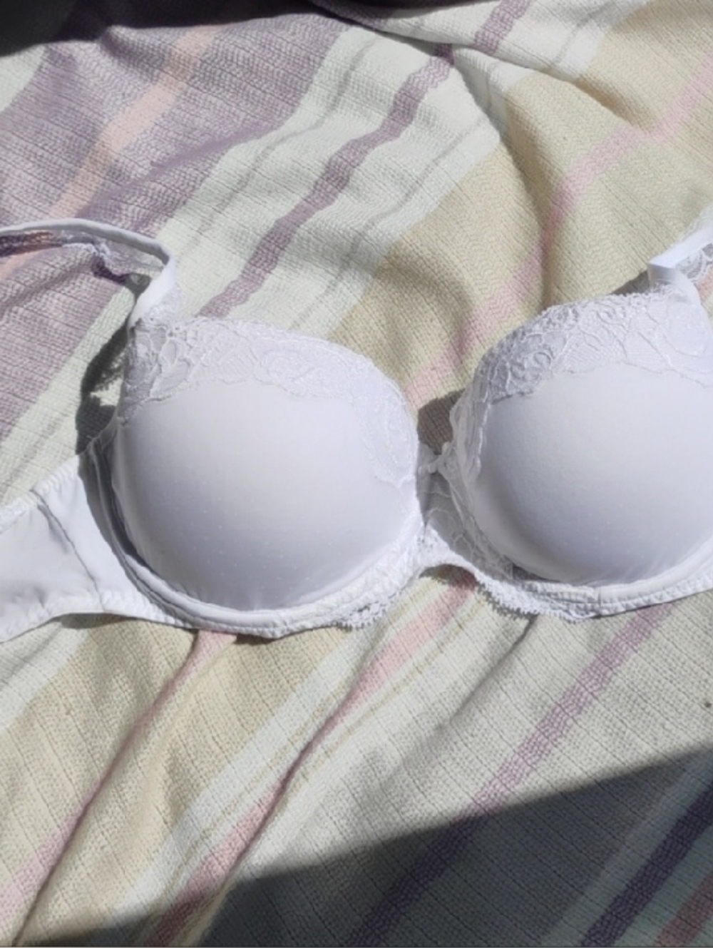 Marie Joe's White Lace-Trim T-Shirt Bra - Women Intimates